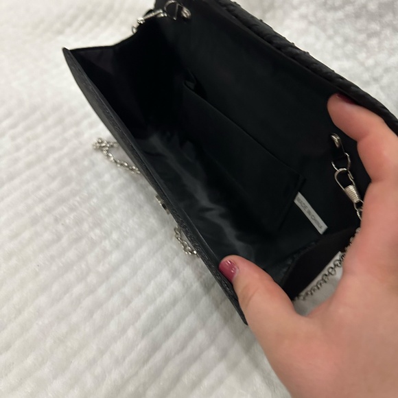 Black Clutch, Ruched Design with Rhinestones. brand new condition, never used. - Picture 5 of 7